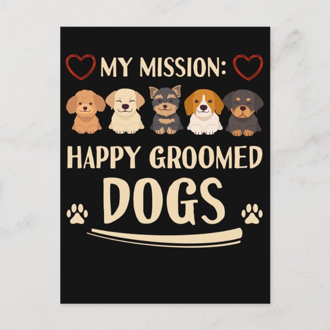 Hunde Grooming Liebe Tiere Hunde Groomer Postkarte (Vorderseite)