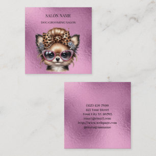 Hunde-Grooming-Salon-Visitenkarte Quadratische Visitenkarte