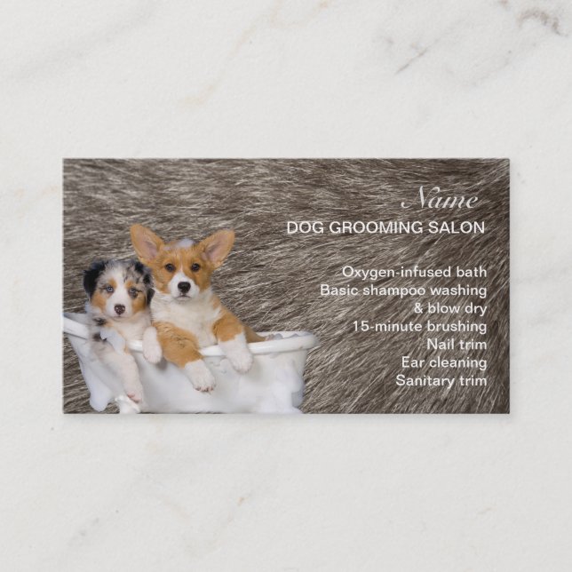 Hunde-Grooming-Salon-Visitenkarte Visitenkarte (Vorderseite)