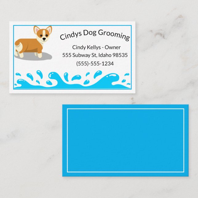 Hunde-Grooming-Visitenkarte Visitenkarte (Vorne/Hinten)