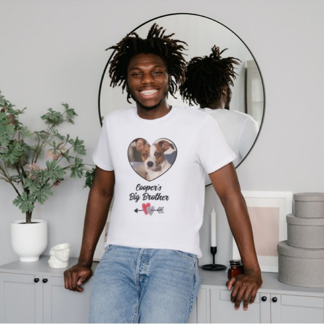 Hunde große Bruder personalisiert Foto & Text T -  T-Shirt (Von Creator hochgeladen)