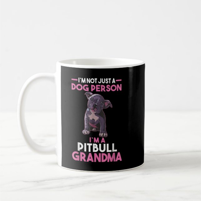 Hunde Großmutter Pitbull Oma T - Shirt Kaffeetasse (Links)