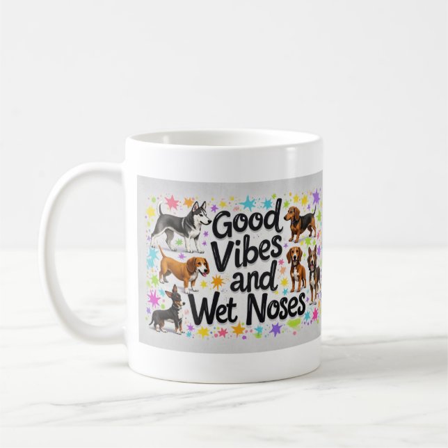 Hunde, gute Roben und weiße Nasen spielerische Doo Kaffeetasse (Links)