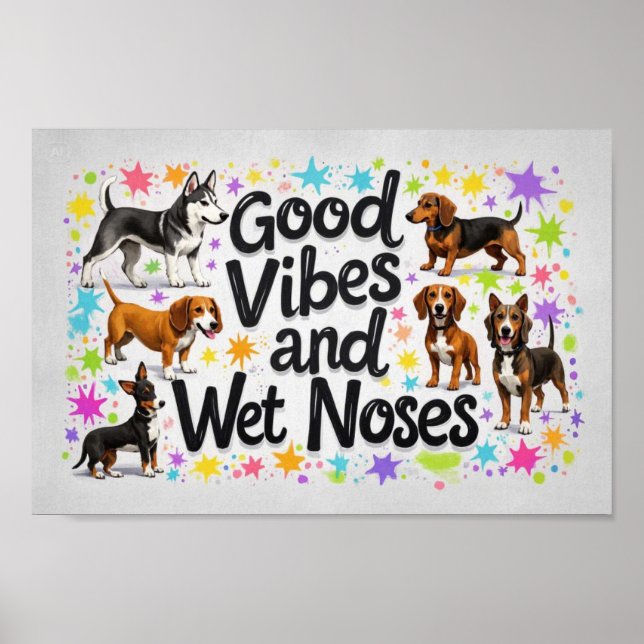 Hunde, gute Roben und weiße Nasen spielerische Doo Poster (Vorne)