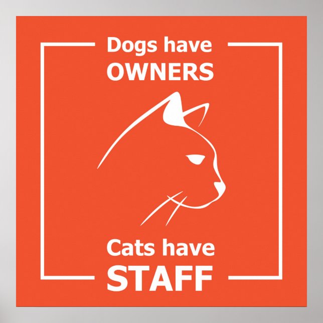 Hunde haben Besitzer, Katzen haben Mitarbeiter Poster (Vorne)