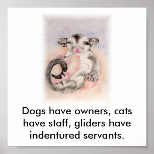 Hunde haben Besitzer, Katzen haben Personal, Gleit Poster
