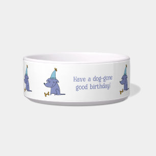 Hunde haben einen guten Geburtstagshund mit Party- Napf