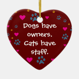 Hunde haben Inhaber-Katzen, Personal zu haben Keramikornament