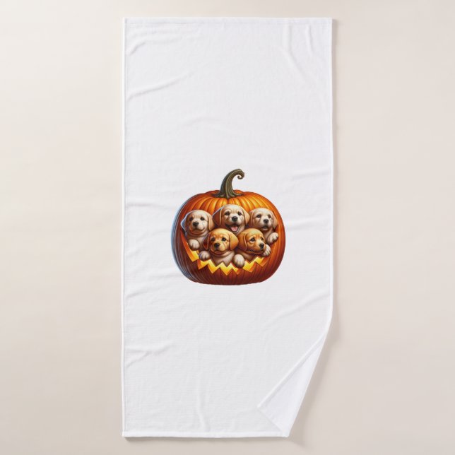 Hunde Halloween Badehandtuch (Badehandtuch)