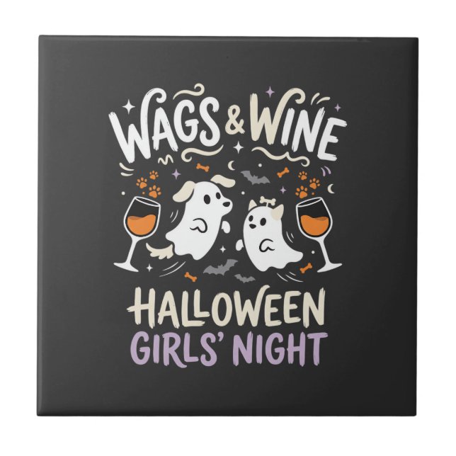 Hunde Halloween Boo Crew Fliese (Vorderseite)
