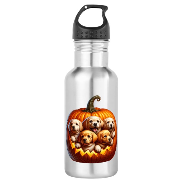 Hunde Halloween Edelstahlflasche (Vorderseite)