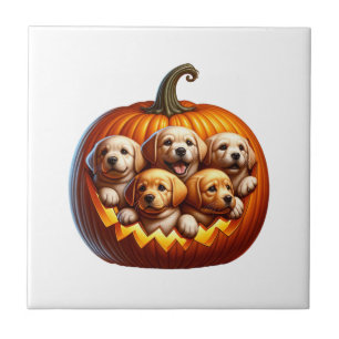 Hunde Halloween Fliese