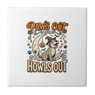 Hunde-Halloween-Heul-Party Fliese