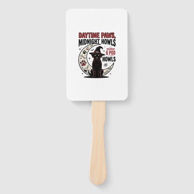Hunde-Halloween-Mitternachtsheulen Fächer (Vorderseite)