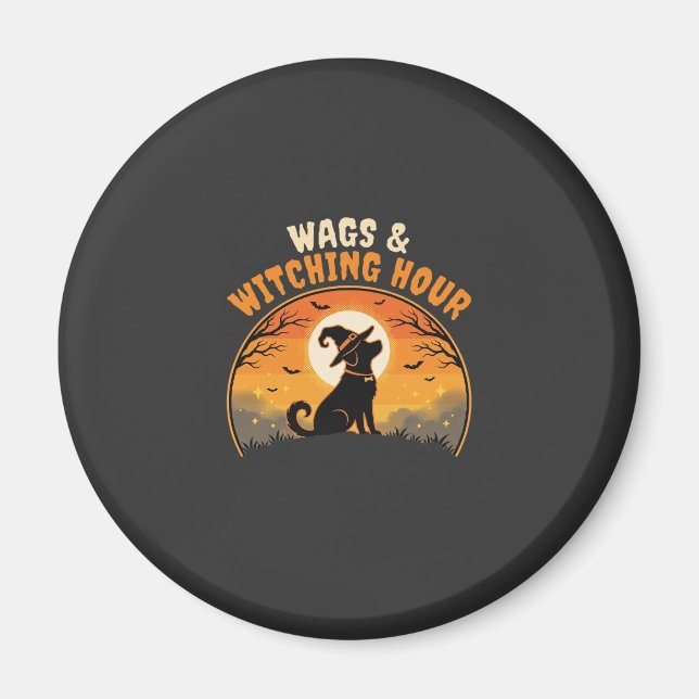 Hunde Halloween Mondlicht Magnet (Vorne)