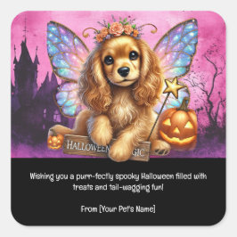 Hunde Halloween Pet in spukhaften Kostümen Quadratischer Aufkleber