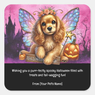 Hunde Halloween Pet in spukhaften Kostümen Quadratischer Aufkleber