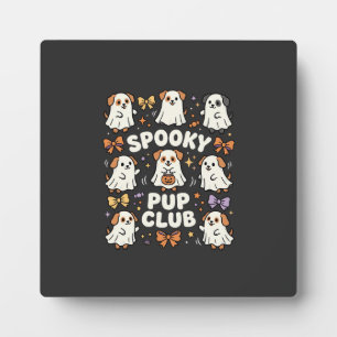 Hunde Halloween-Schleifen-Party Fotoplatte