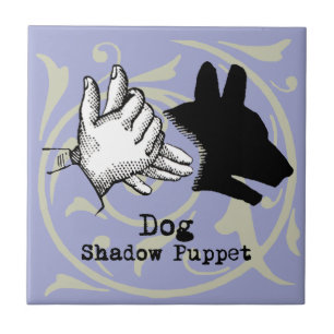 Hunde Hand Puppet Shadow Games Vintag Fliese