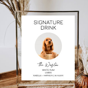 Hunde-Haustier-Signature-Cocktail-Minimalist-Hochz Poster