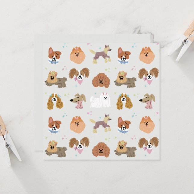 Hunde Haustiere Kinder Krankenpflegekarte (Vorderseite/Rückseite Beispiel)