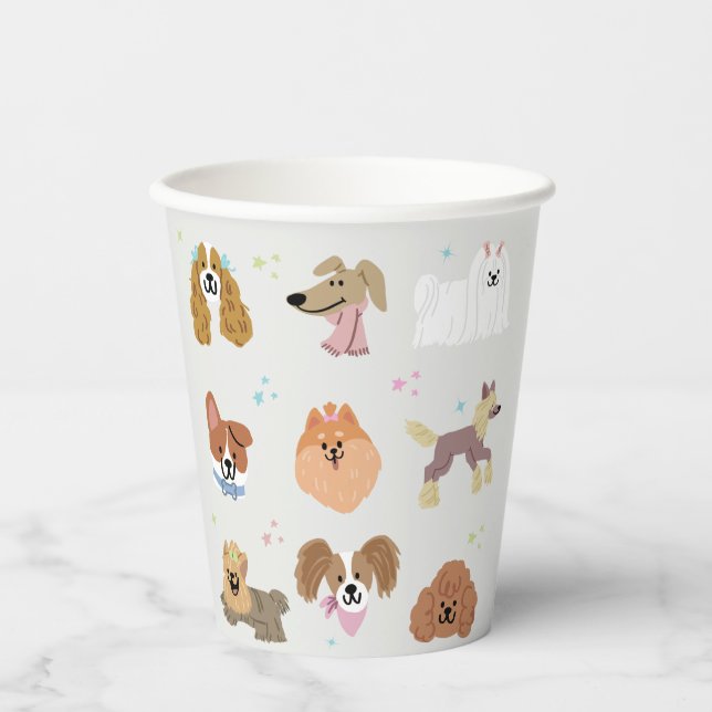 Hunde Haustiere Kinder Pappbecher (Vorderseite)