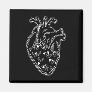 Hunde Herzanatomie Tattoo Style Magnet