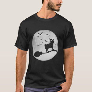 Hunde Hexe Broom Full Moon Französischer Bulldog H T-Shirt