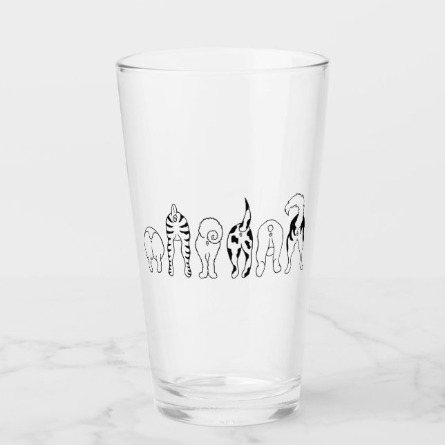 Hunde-Hintern Glas (Vorderseite)