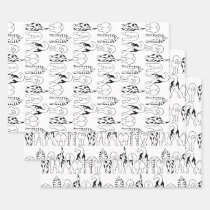 Hunde-Hintern-Muster Geschenkpapier Set