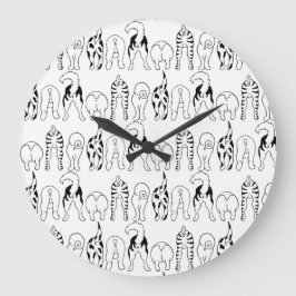 Hunde-Hintern-Muster Große Wanduhr
