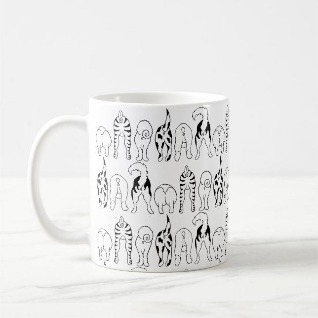 Hunde-Hintern-Muster Kaffeetasse (Links)