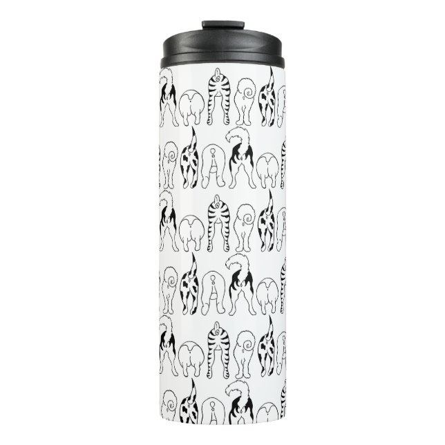 Hunde-Hintern-Muster Thermosbecher (Vorderseite)