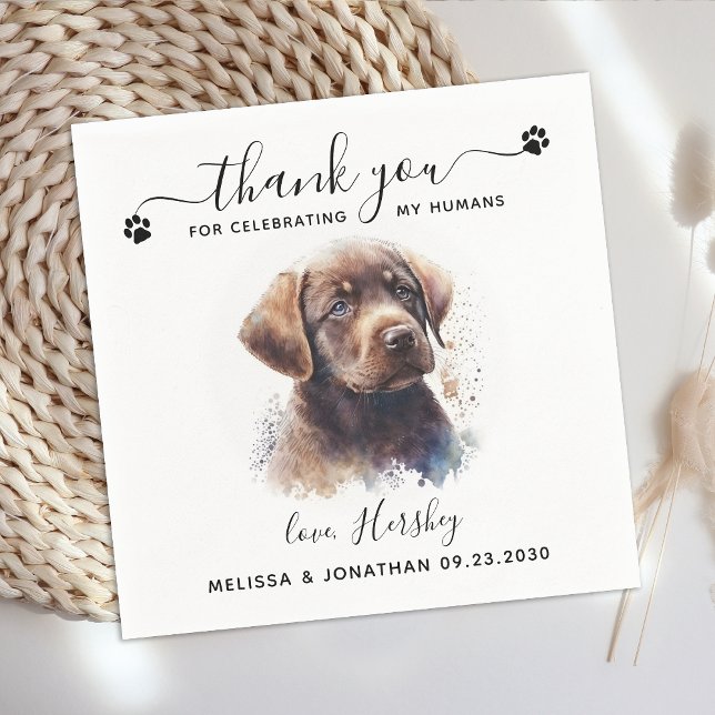 Hunde Hochzeit danke Ihnen Schokolade Labrador Pup Serviette (Von Creator hochgeladen)