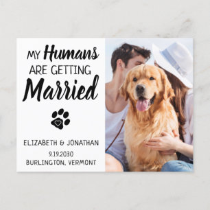 Hunde-Hochzeit-Foto Save the Date Ankündigungspostkarte
