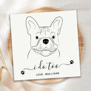 Hunde Hochzeit Ich tue zu personalisieren Französi Serviette