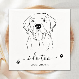 Hunde Hochzeit ich tue zu personalisieren Labrador Serviette