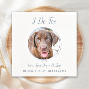Hunde Hochzeit Moderne ich tue zu dumm blaues Foto Serviette