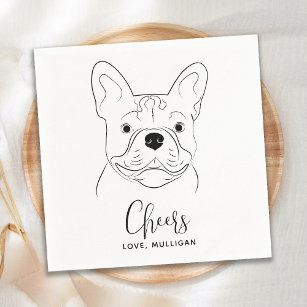 Hunde Hochzeit Personalisiert Cheers French Bulldo Serviette