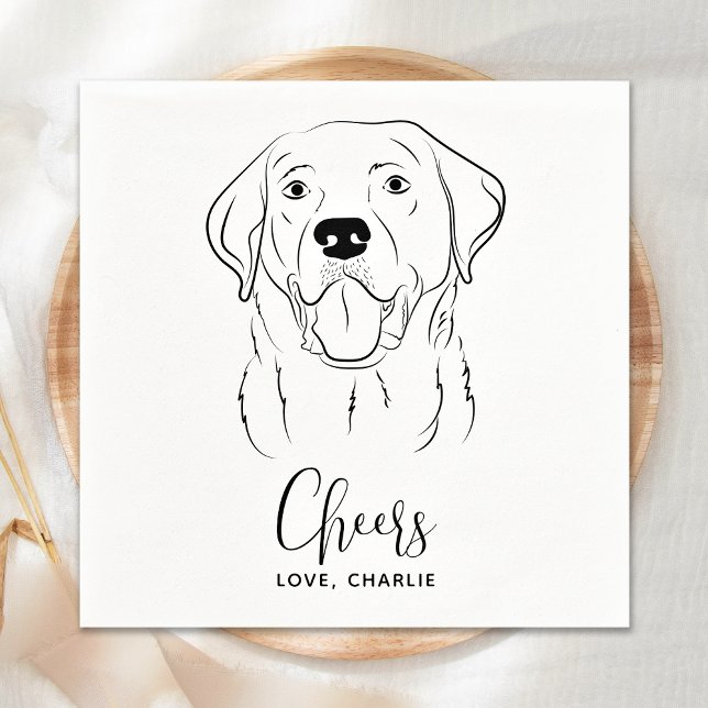 Hunde Hochzeit Personalisiert Cheers Labrador Cock Serviette (Von Creator hochgeladen)