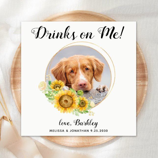 Hunde Hochzeit Personalisiert Cocktail Bar Serviette (Von Creator hochgeladen)