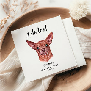 Hunde-Hochzeits-Cocktailservietten Serviette