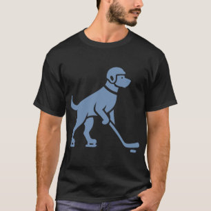 Hunde-Hockeyspieler-Silhouette T-Shirt