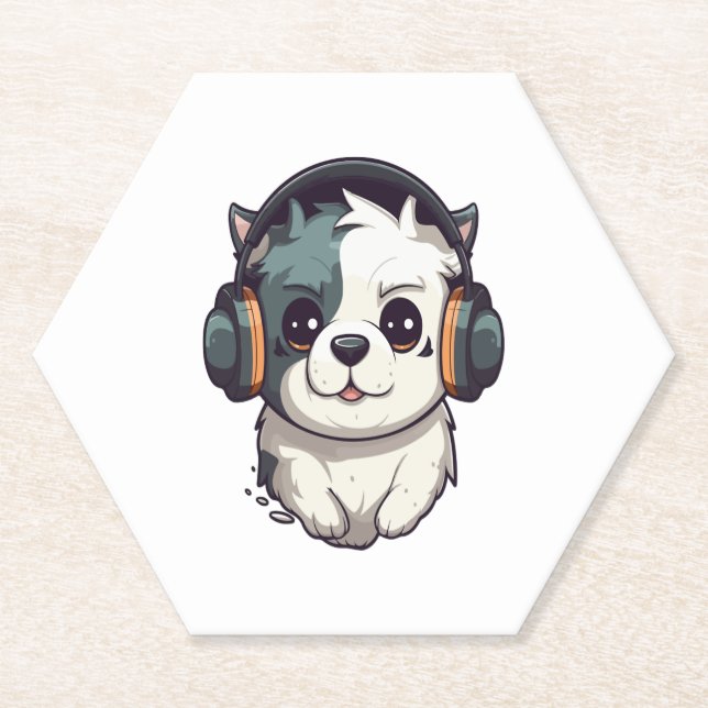 Hunde hören Musik Untersetzer (Vorderseite)