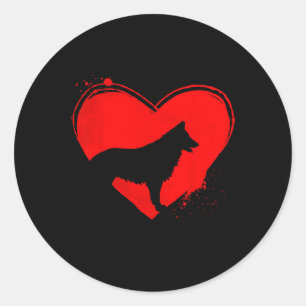 Hunde-Hunde Gestalt Valentine-Hund-Liebe Runder Aufkleber