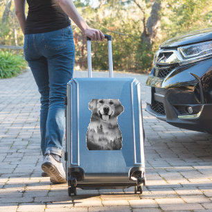 Hunde-Illustration Golden Retriever Hundebesitzer Aufkleber