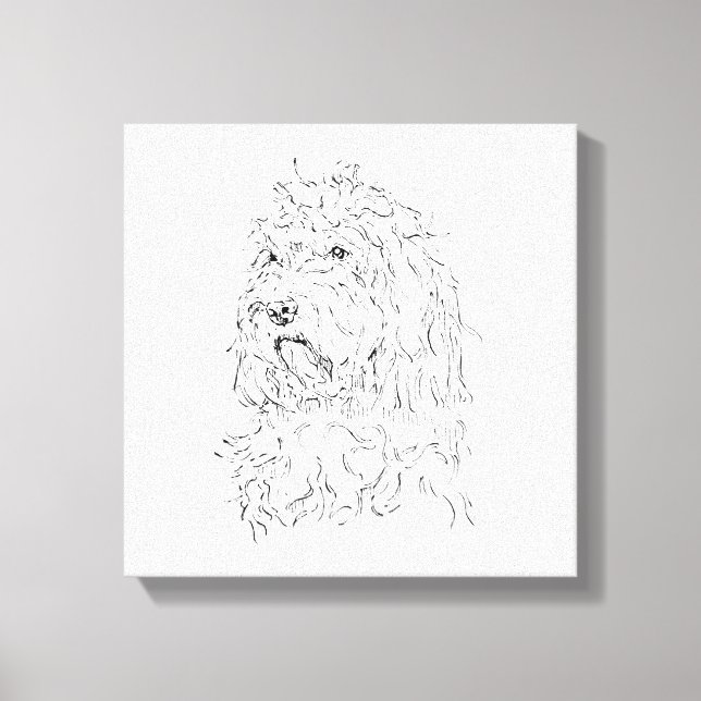 Hunde-Illustration, Wandkunst Cockapoo Leinwanddruck (Vorderseite)