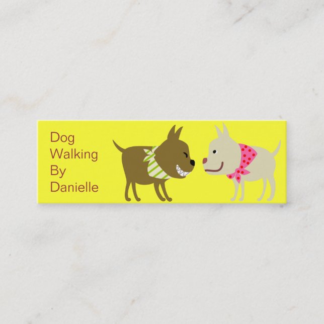 Hunde im Bandana-Haustierpflege-Geschäft Mini Visitenkarte (Vorderseite)