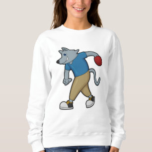 Hunde im Bowling mit Bowlingball Sweatshirt
