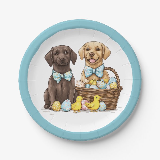 Hunde im Labrador Retriever Pappteller (Vorderseite)